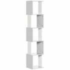 HOMCOM Freestanding Modern 5-tier Bookshel Light Grey