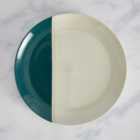 Elements Dipped Teal Stoneware Dinner Plate