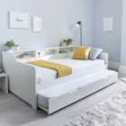 Tyler White Guest Bed and Trundle with Coil Spring Mattresses