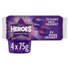 Cadbury Heroes Wispa, Dairy Milk & Buttons Chocolate Desserts 4 x 75g