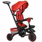Homcom Multifunctional Baby Trike With Rotatable Seat, Push Handle - Red