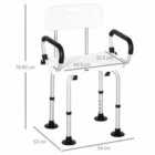 Homcom Adjustable Shower Stool With Suction Foot Pads White