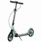 Homcom Folding Kick Scooter For 14+ W/ Adjustable Height, Dual Brake System Green And Black