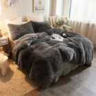 Luxury Faux Fur Grey Shaggy Duvet Set 230cm Width