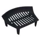 16" Fire Grate For 18" Fireplace Cast Iron Coal Log Black Front Open Basket