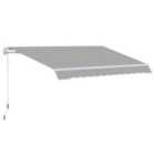 Outsunny 3 x 2m Manual Window Awning Canopy w/ Hand Crank - Light Grey