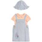 M&S Peter Rabbit Stripe Flopsy Dress, 3 Pc Set, 6 Months-3 Years, Blue Mix