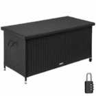 Tectake Garden Storage Box Kiruna - Outdoor Furniture Cushion Storage 120X55X61.5cm, 270L Black