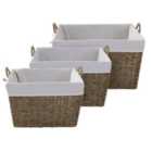 Set of 3 Seagrass Tapered Baskets