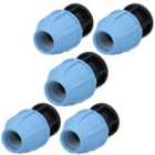 20mm MDPE End Stop Water Pipe Cap Shut-Off Compression Fitting Coupling 5PK