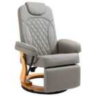 HOMCOM Recliner Leisure Armchair With Wood Base Footrest For Home Office