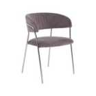 Premier Housewares Dining Chair Mink Velvet - Chrome Finish Metal