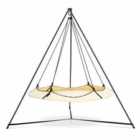 Hangout Pod 1.8M Circular Family Hammock Bed And Stand Set Cream And Black