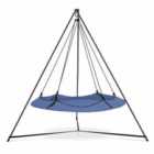 Hangout Pod 1.8M Circular Family Hammock Bed And Stand Set Ink Blue And Black
