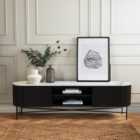 Kiera Extra Wide TV Unit, Mango Wood & Real Marble for TVs up to 80"