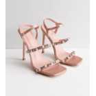 Public Desire Pink Embellished Stiletto Heel Sandals