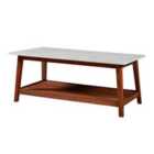 Teamson Home Wooden Coffee Table Faux Marble Finish Modern Design