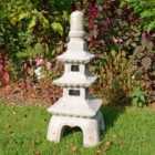 Solstice Sculptures Pagoda Stack 79Cm Weathered Light Stone Effect