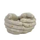 Solstice Sculptures Cupped Hands Planter 19Cm Weathered Light Stone Effect
