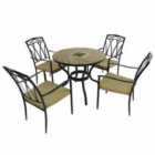 Haslemere 91cm Patio Table with 4 Ascot Chairs Set