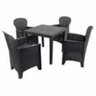 Salerno Square Table With 4 Sicily Chairs Set Anthracite