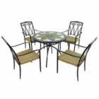 Montilla 91cm Patio Table with 4 Ascot Chairs Set