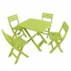 Brescia Folding Table With 4 Brescia Chairs Set Lime