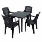Rapino Square Table With 4 Parma Chairs Set Anthracite