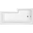 Nuie 1700mm Left Hand Square Shower Bath - White