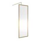 Nuie Full Outer Frame Wetroom Screen 1850x700x8mm - Brushed Brass