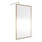 Nuie Full Outer Frame Wetroom Screen 1850x1100x8mm - Brushed Brass