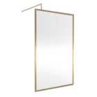 Nuie Full Outer Frame Wetroom Screen 1850x1200x8mm - Brushed Brass