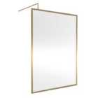 Nuie Full Outer Frame Wetroom Screen 1850x1400x8mm - Brushed Brass