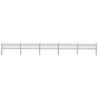vidaXL Garden Fence With Spear Top Steel 8.5X0.6 M Black