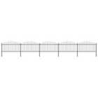 vidaXL Garden Fence With Spear Top Steel (1.25-1.5)x8.5 M Black