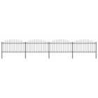 vidaXL Garden Fence With Spear Top Steel (1.25-1.5)x6.8 M Black