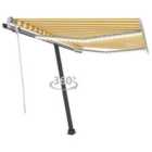 vidaXL Manual Retractable Awning With Led 350X250cm Yellow And White