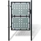 vidaXL Black Single Door Fence Gate 100 X 200cm