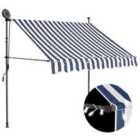 vidaXL Manual Retractable Awning With LED 150cm Blue And White