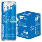 Red Bull Energy Drink Sugar Free Blue Edition Juneberry Cans 4 x 250ml
