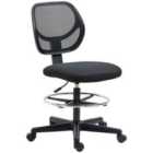Vinsetto Draughtsman Chair Tall Office Chair with Adjustable Footrest Ring - Black