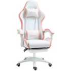 Vinsetto Racing Style Gaming Chair with Reclining Function Footrest - Pink