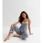 Petite Grey Cami Pyjama Set with Lace Trim