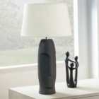 Rushmore Black Textured Ceramic Table Lamp