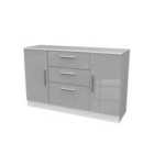 Ready Assembled Indices 2 Door 3 Drawer Unit - Grey Gloss and White