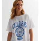 White Cotton Calabasas Oversized Logo T-Shirt