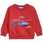 M&S Cotton Rich Helicopter Sweatshirt, 2-7 Years, Red