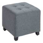HOMCOM Linen-look Square Ottoman Footstool - Grey