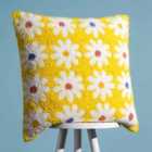 Heya Home Daisy Polyester Filled Cushion Yellow