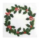 Holly Wreath Paper Christmas Napkins 20 per pack